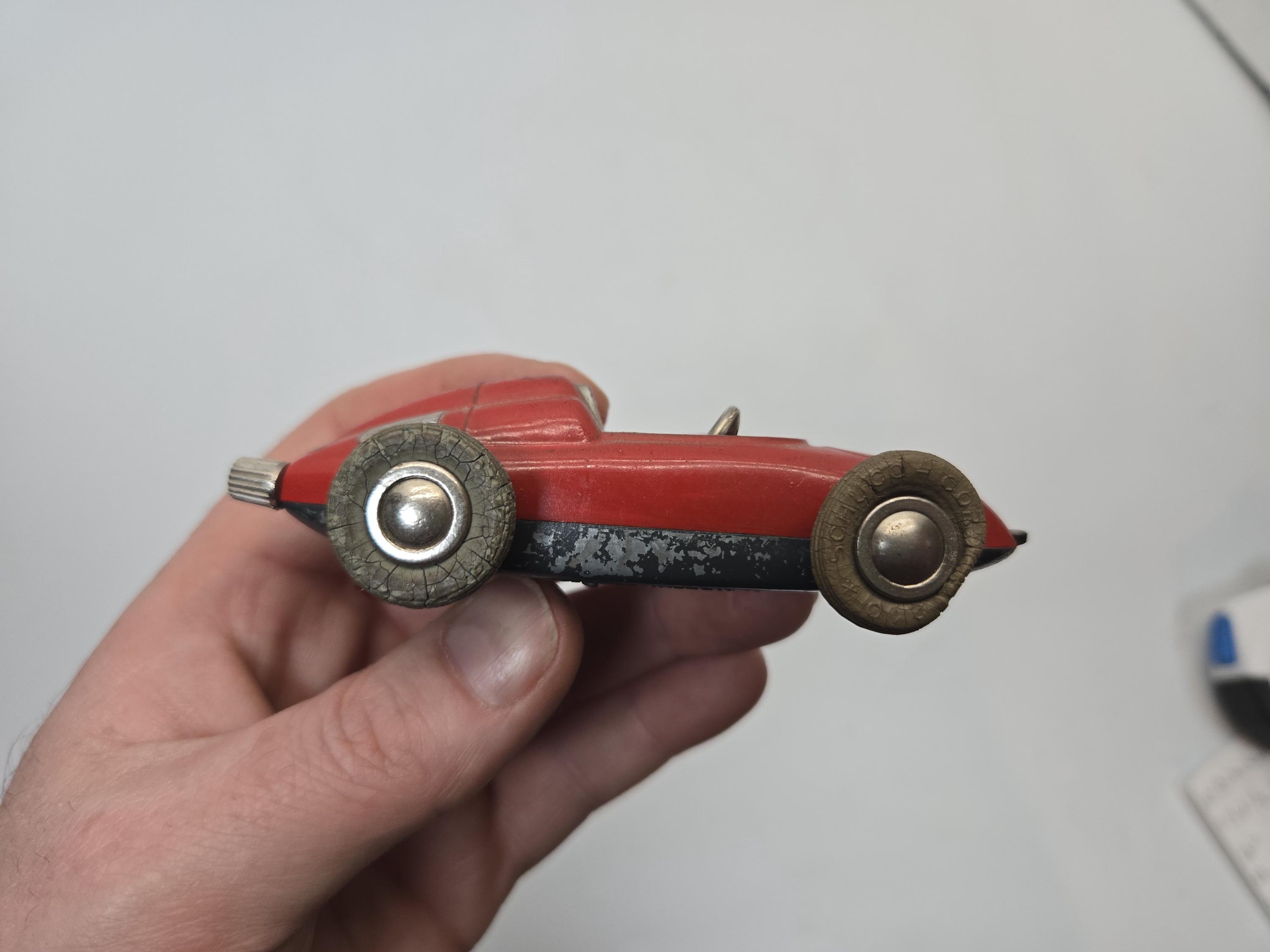 Schuco Micro Racer 1037 Red Porsche Car #1 Antique Wind up Metal
