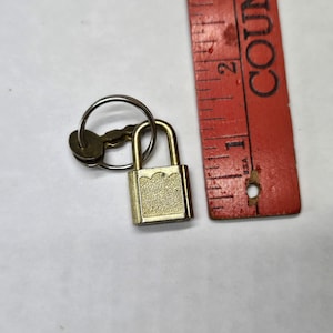vintage tiny suitcase or luggage padlock w/ key