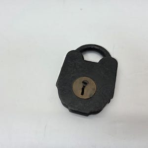 Early Antique Primitive iron and Brass padlock NO key
