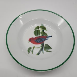 National Wildlife Federation red bird 8&quot; soup bowl Audubon