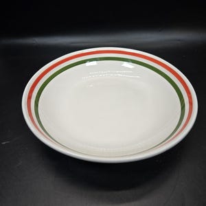 La Primula Italy 12 1/2 x 3&quot; Pasta serving bowl green/red Stripe MINT