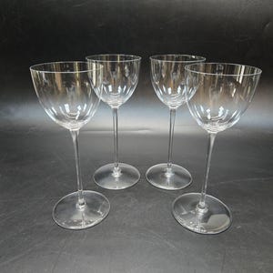 SET 4 Baccarat Rhine WINE Glasses Perfection Clear Crystal 7 3/8&quot; MINT  Rare