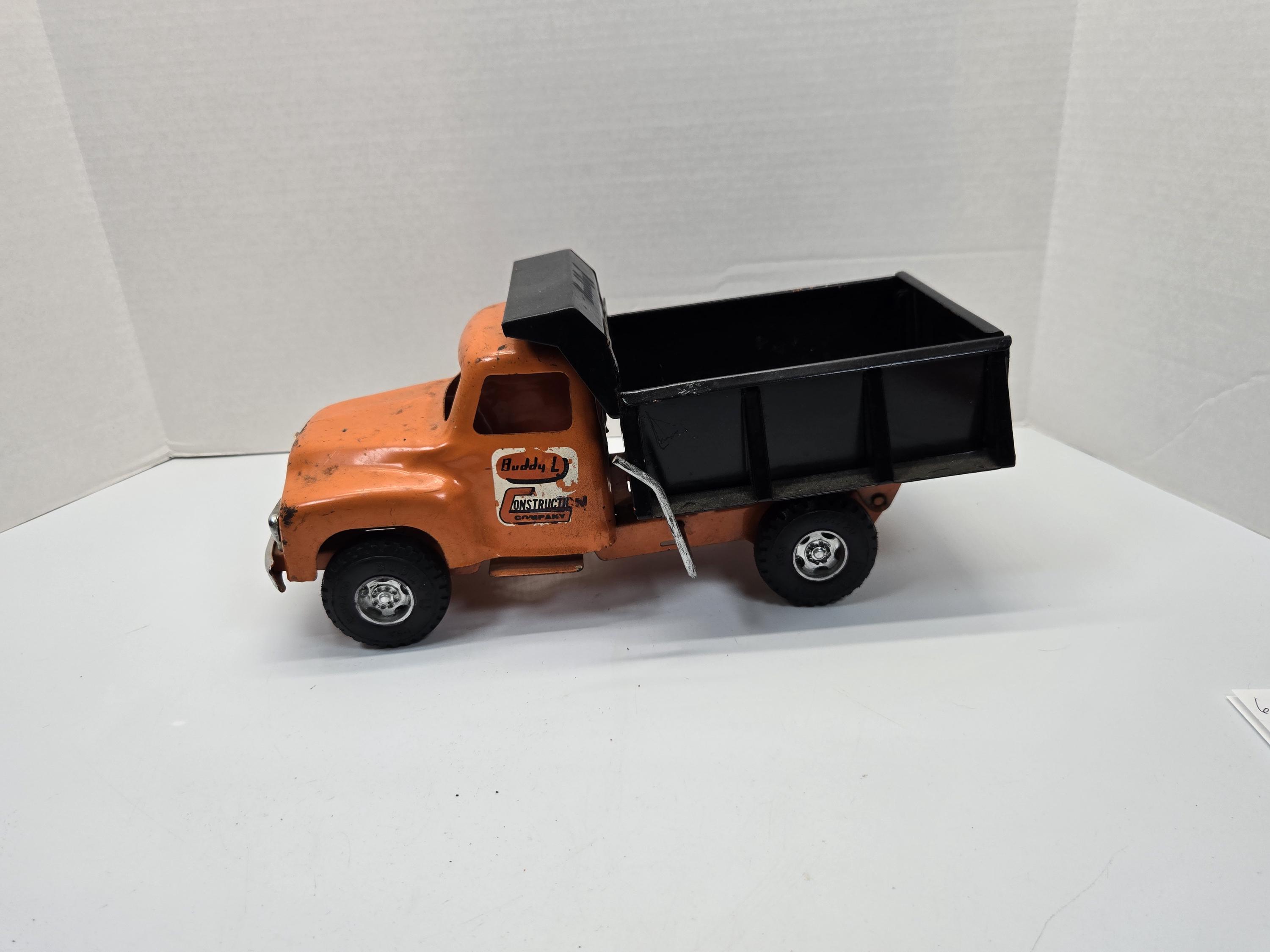 Antique Pressed Tin Toy Buddy L Construction Company Dump Truck Orange and Black Etsy