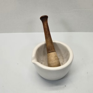 Antique Coors mortar and pestle Thick heavy 5 1/2 inch wide