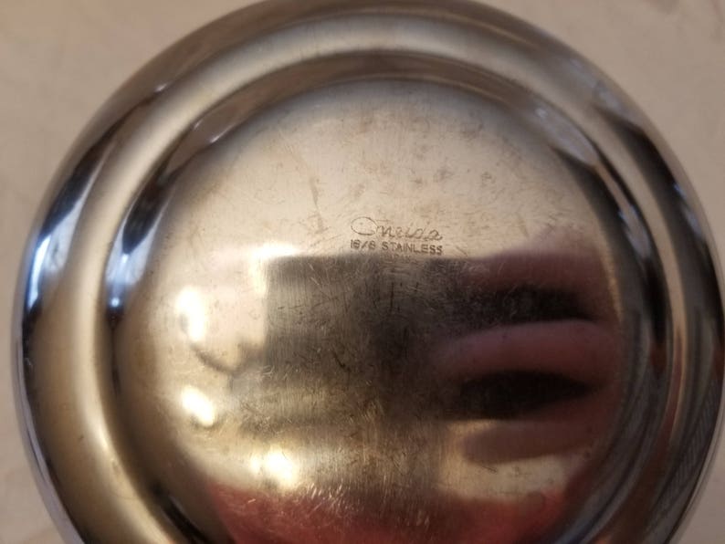 Mid century Danish modern Oneida Stainless wood handle Fodusauce pan