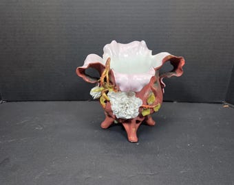 ヴィンテージの日本製陶器の花瓶またはジンジャージャー（蓋なし）。馬