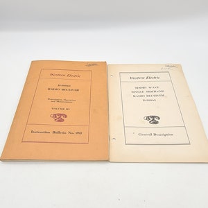 Western electric Single band shortwave sideband radio receiver D-99945 original manuals