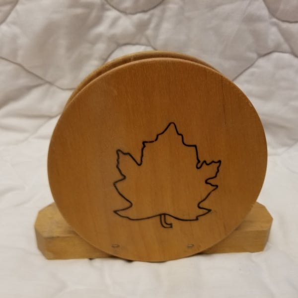 Vintage wooden wood maple leaf Napkin holder, kitchen decor