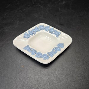 Wedgwood embossed Queensware Lavender on white Diamond Ashtray