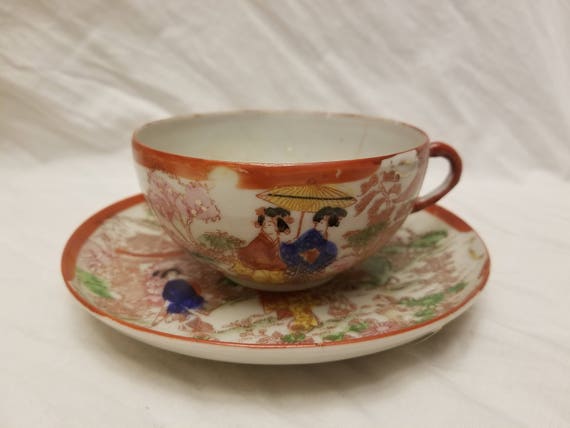 geisha girl tea cups
