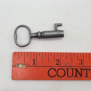 Antique Furniture Key 1800s Unusual bit Larger diameter Barrel Key for padlock or cabinet