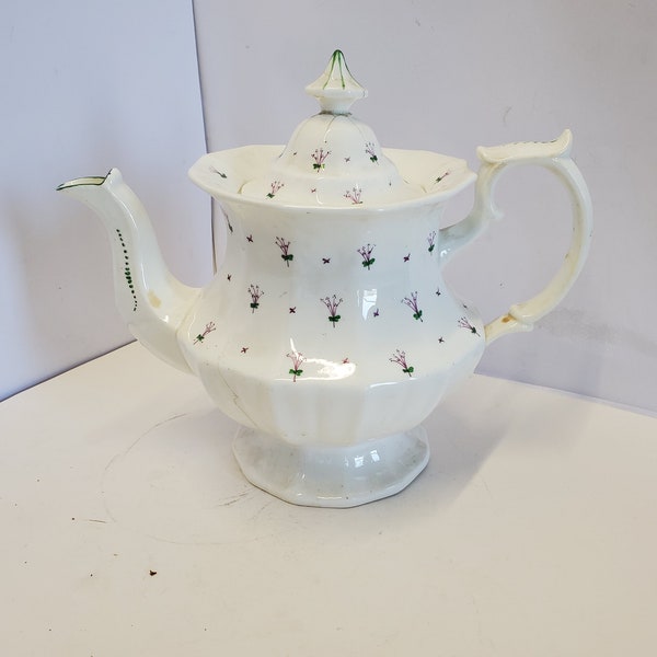 Antique Early china Large Teapot damaged