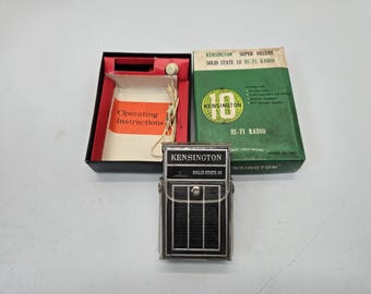 Vintage Transistor radio Kensington 1657 solid state 10 In original box WORKS