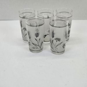 Set mit 5 Libbey Gläsern Weizen Muster Frosted Juice Gläser 4 Zoll groß