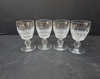Juego de 4 copas de cristal tallado para vino de Oporto Waterford Colleen de 9,8 cm (3 7/8"). IMPECABLES.