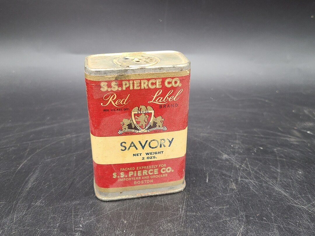 S.S Pierce Savory Red Label Spice Container Great Shape - Etsy