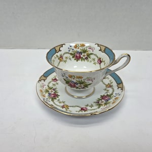 Rare Shelley Dubarry Blue Floral Tea Cup and Saucer MINT - Etsy
