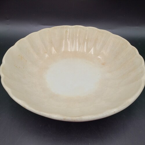 Very early Antique James Edwards Ironstone scalloped large serving bowl 12 3/4 inches outlet 3 1/4 inch tall