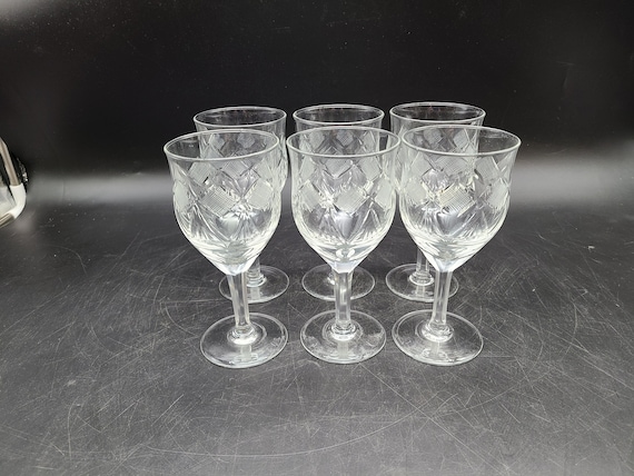 Very Nice Set of 6 Cut Crystal Goblets Nice Pattern Well Made 6 1/2" Wine  Glasses - Etsy Israel