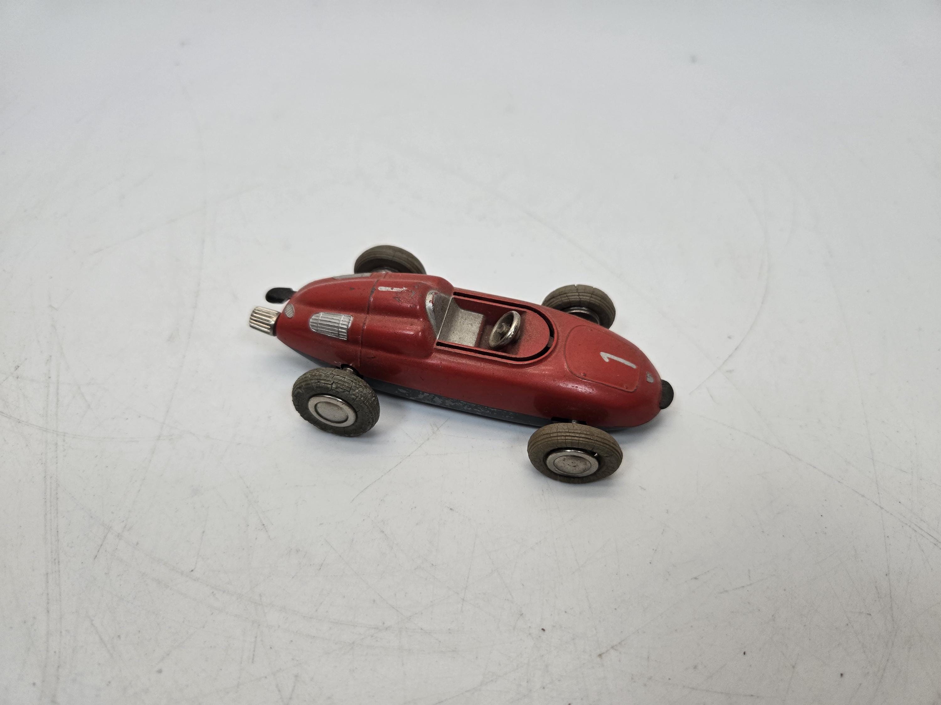 Schuco Micro Racer 1037 Red Porsche Car #1 Antique Wind up Metal