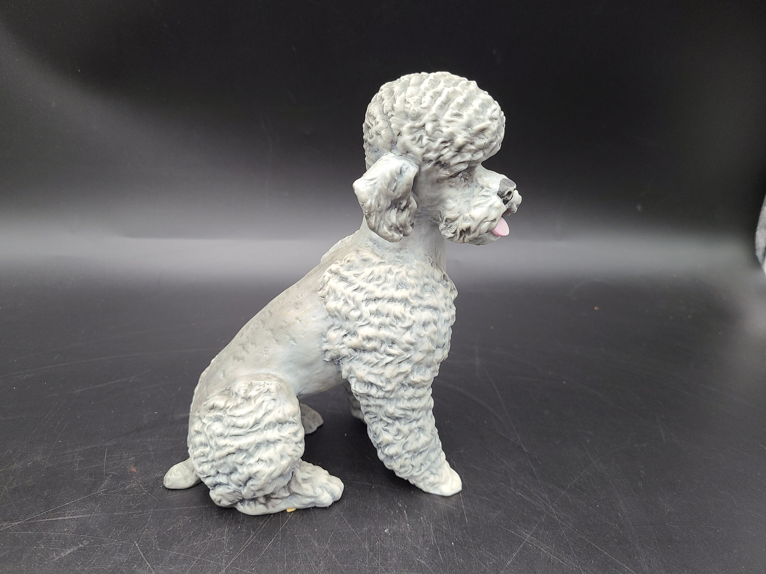 1950s Vintage Poodle White with Gray Poodle Figurine