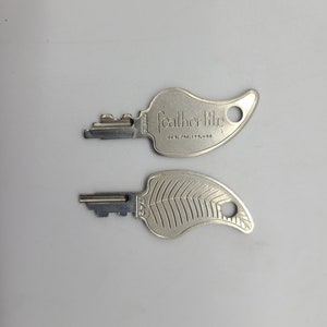Pair of Vintage featherlite luggage suitcase Keys 1742