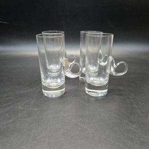 Set of 4 vintage Lenox hand blown clear Irish Coffee mugs signed