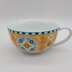222 Fifth New Delhi Bright handled Soup bowl/mug 5 1/2 x 3 inches