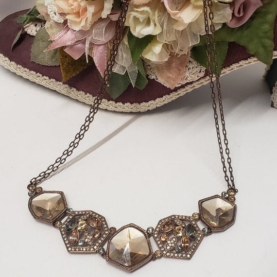Mint Vintage Givenchy Swarovski Gem - Givenchy Rose Gold And Swarovski Crystal Pendant Necklace
