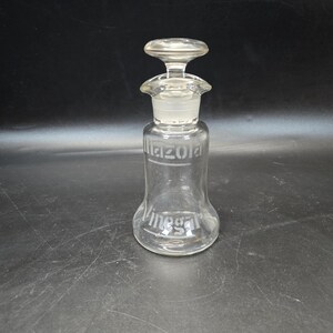 Antique Mazola oil Vinegar cruet decanter w/ stopper etched glass