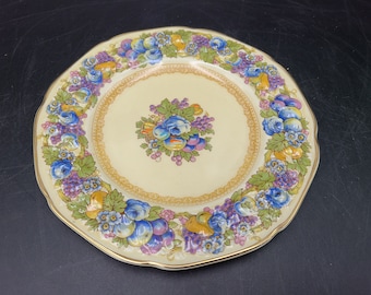 Crown Ducal Florentine Floral Fruits Embossed edge  Bread/dessert plate 6 1/4&quot;