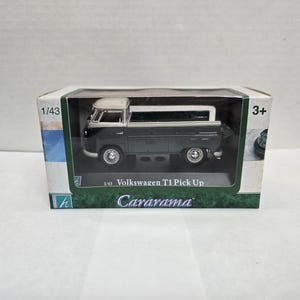 Hongwell Cararama 251 1/43 die cast toy Volkswagen T1 Pick up Truck White and dark green