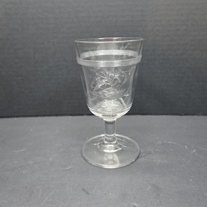 Antique EAPG 1870 Ohio flint Cardinal  bird Goblet 6&quot;