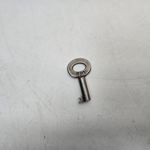 May include: A silver key with a round head and a T80 marking.