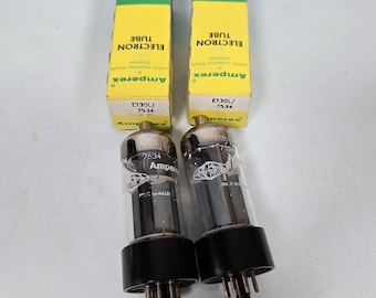 Pair of NOS Amperex E130L 7534 tubes in boxes