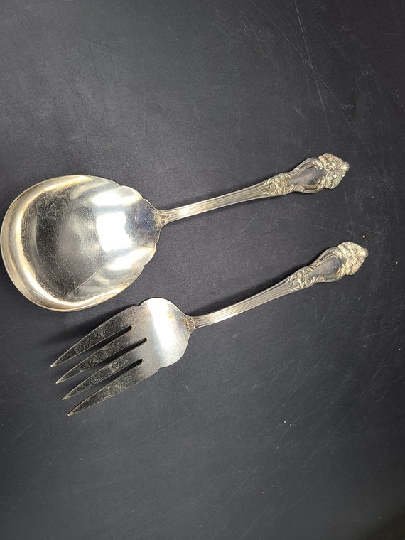 Antique Reed Barton Silver Plated Large Serving Spoon and Fork - Etsy