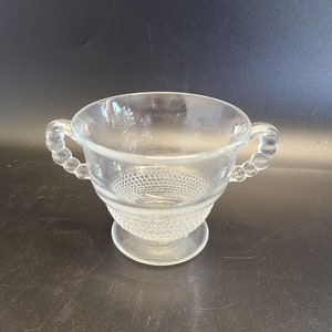 Duncan Miller Teardrop Clear glass Sugar dish w/ handles