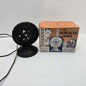 Antique Pilot Miracle Mike Table top microphone in original box