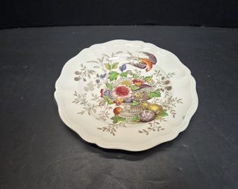 Royal Doulton Hampshire 10 1/2" Dinner plate fruits and birds floral pattern