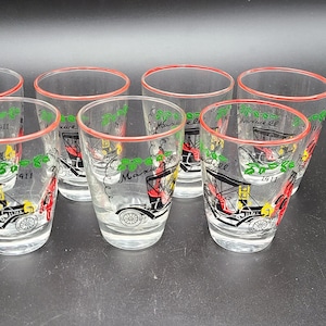 Set van 7 Libby Maxwell 1911 opnieuw proberen drinken sap glazen 3 1/2&quot;