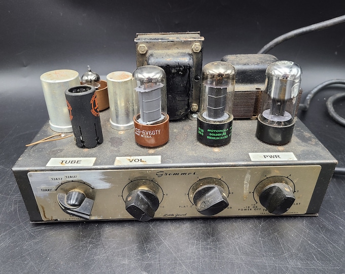 Vintage Tube Amplifier Grommes LJ6 Little Jewel Tube Amp Works Restored