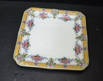 Antieke Royal Worcester Marlowe 8 3/4" vierkante lunchsaladebord MINT