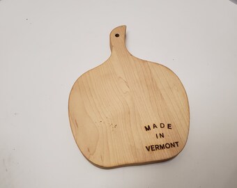 apple shape Cheese cutting board made in vermont 7 3/4 x 5 3/4&quot;