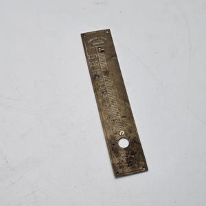 Antique Johnson service company Temperature regulation brass Thermometer scale back plate