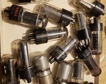 Lot of 10 used Octal 8 pin radio tubes for electronics or art