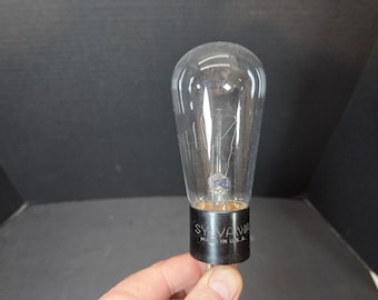 RARE Antique Sylvania engraved base globe no.9 type 9 ballast or resistor tube
