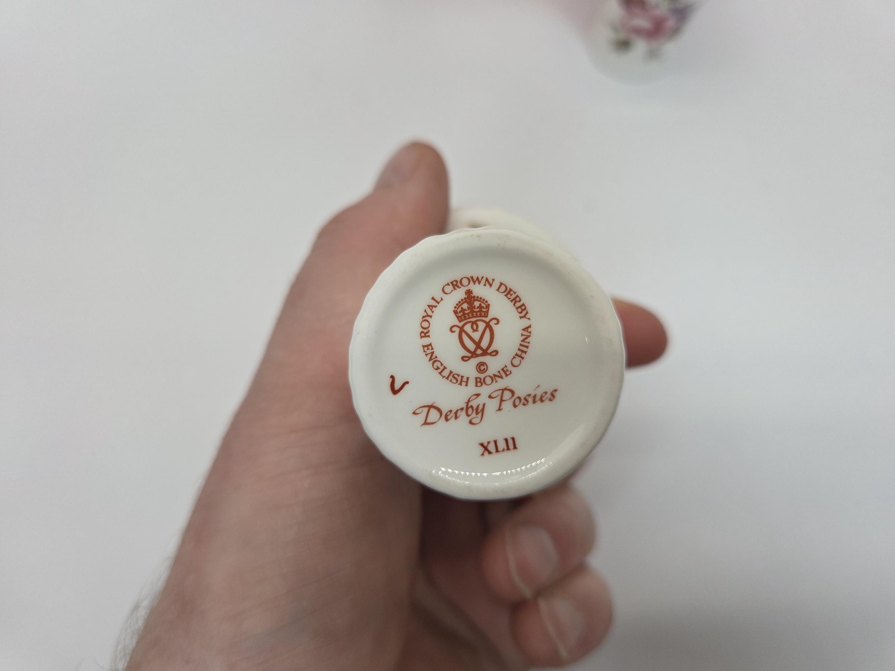 Pair of Royal Crown Derby 'derby Posies Toothpick Holders Small