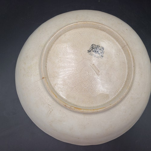Very early Antique James Edwards Ironstone scalloped large serving bowl 12 3/4 inches outlet 3 1/4 inch tall