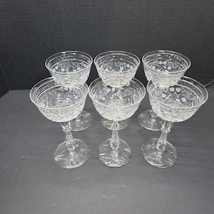 Set of 6  Libbey Marina by Rock sharpe Crystal  champagne/tall sherbet MINT