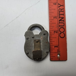 Antique Belfry steel and brass Padlock NO key